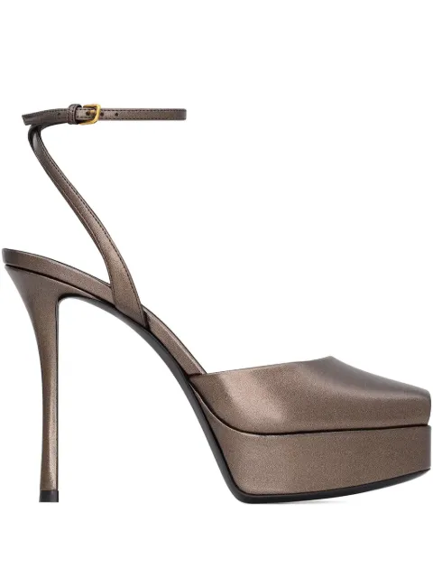 Saint Laurent Plateau-Sandalen mit Knöchelriemen