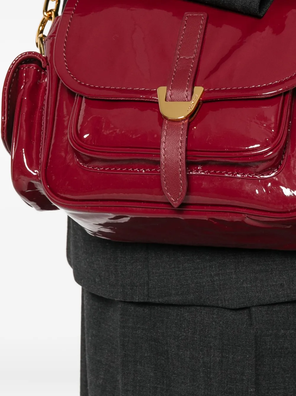 Coccinelle Mini Campus Satchel Bag In Red