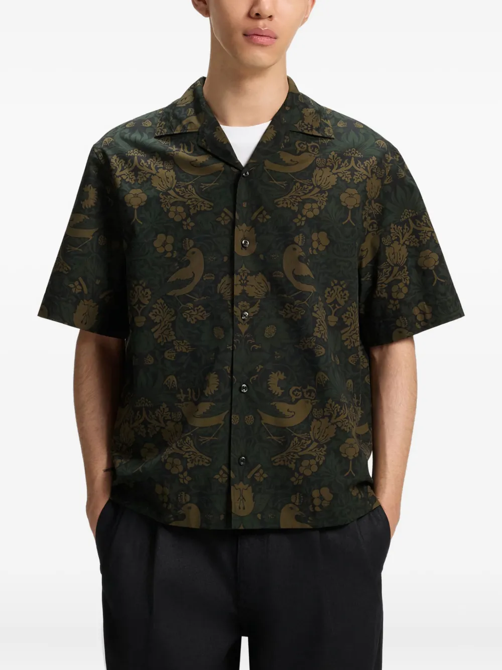HUGO floral short-sleeve shirt - Groen