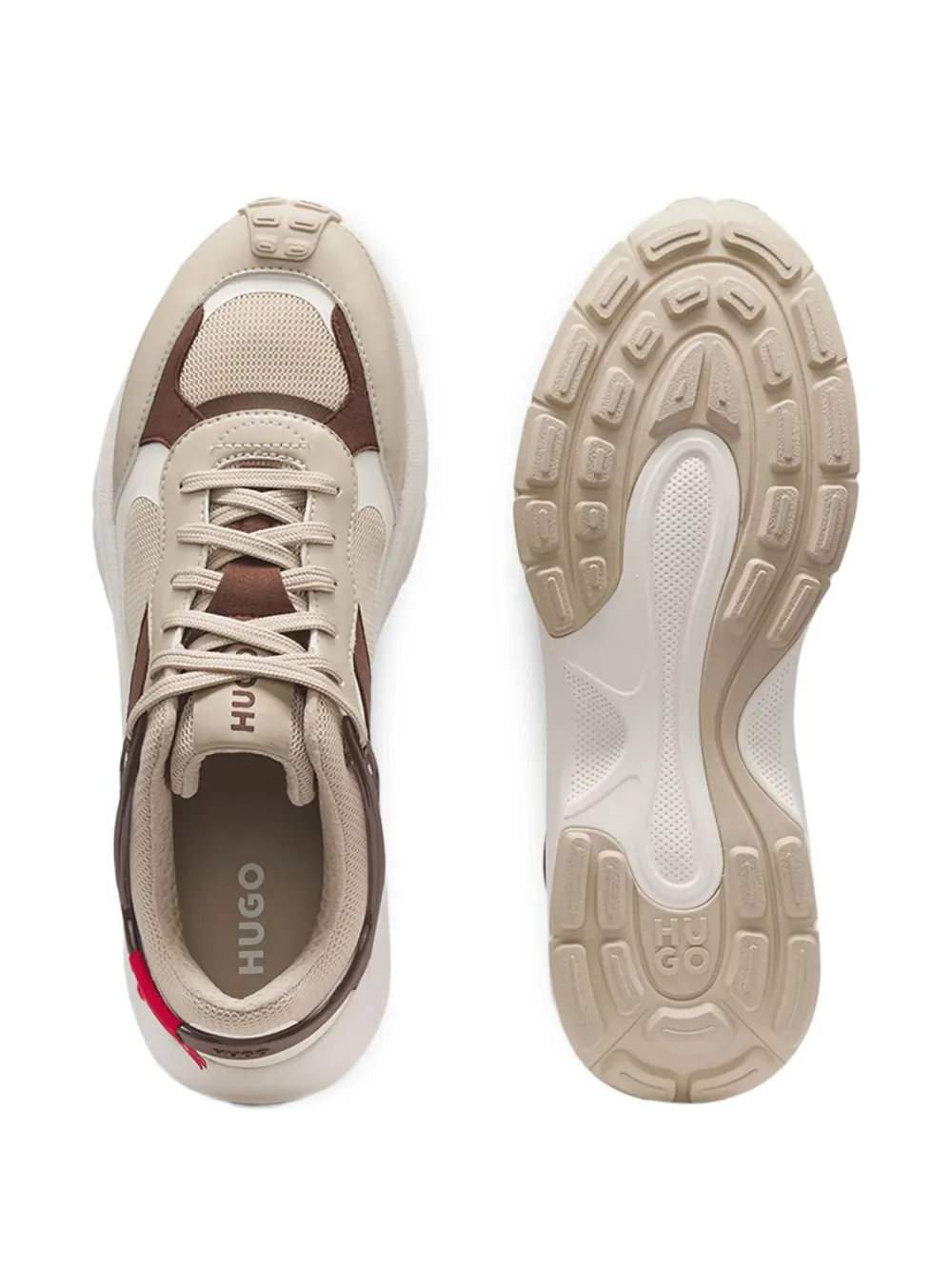 HUGO Sneakers met vlakken Beige
