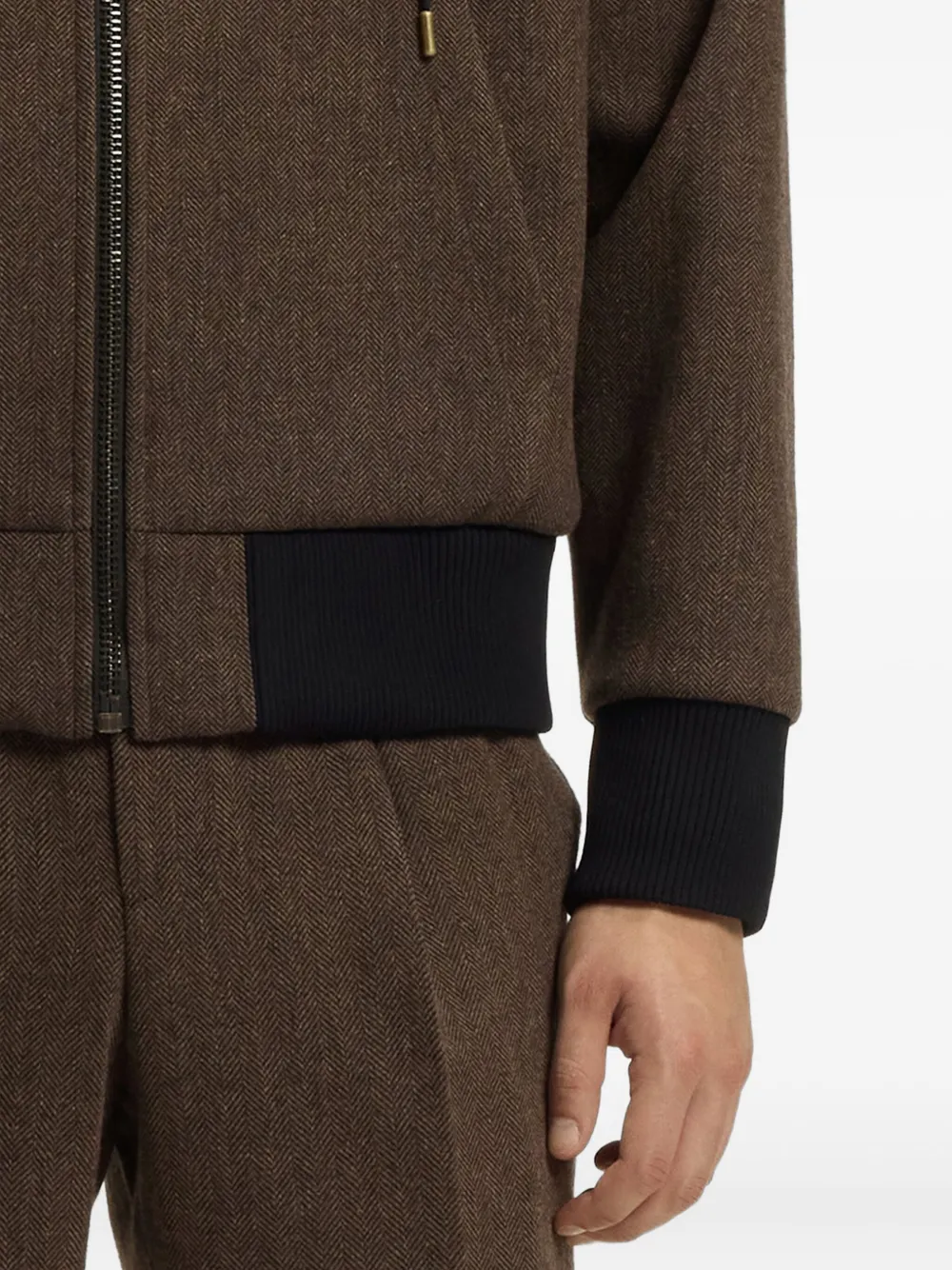 HUGO Jack met capuchon en rits Bruin