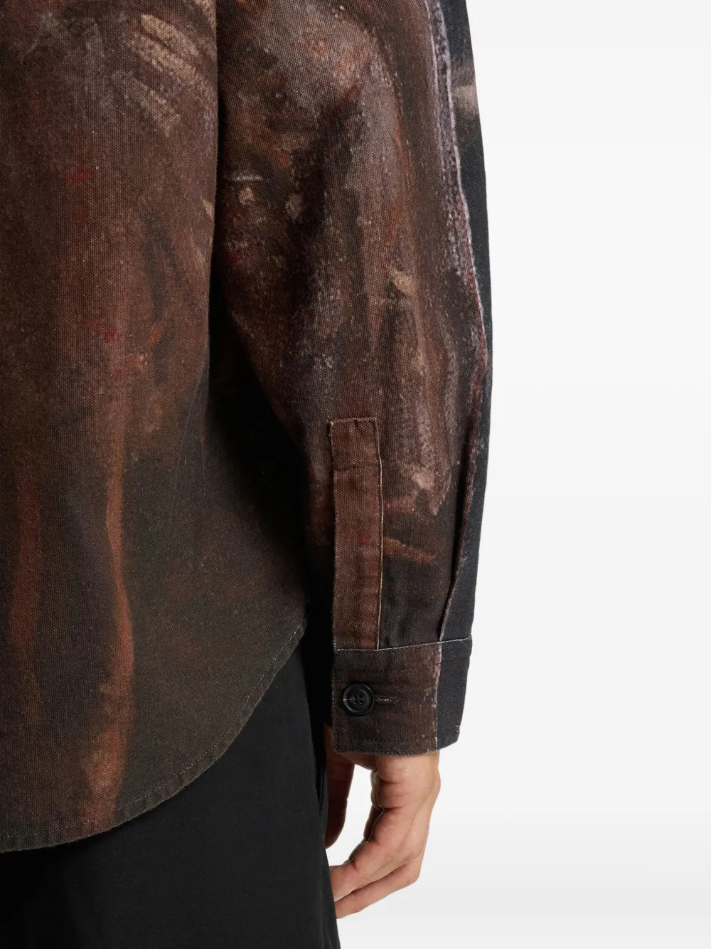 HUGO Shirtjack met grafische print Bruin