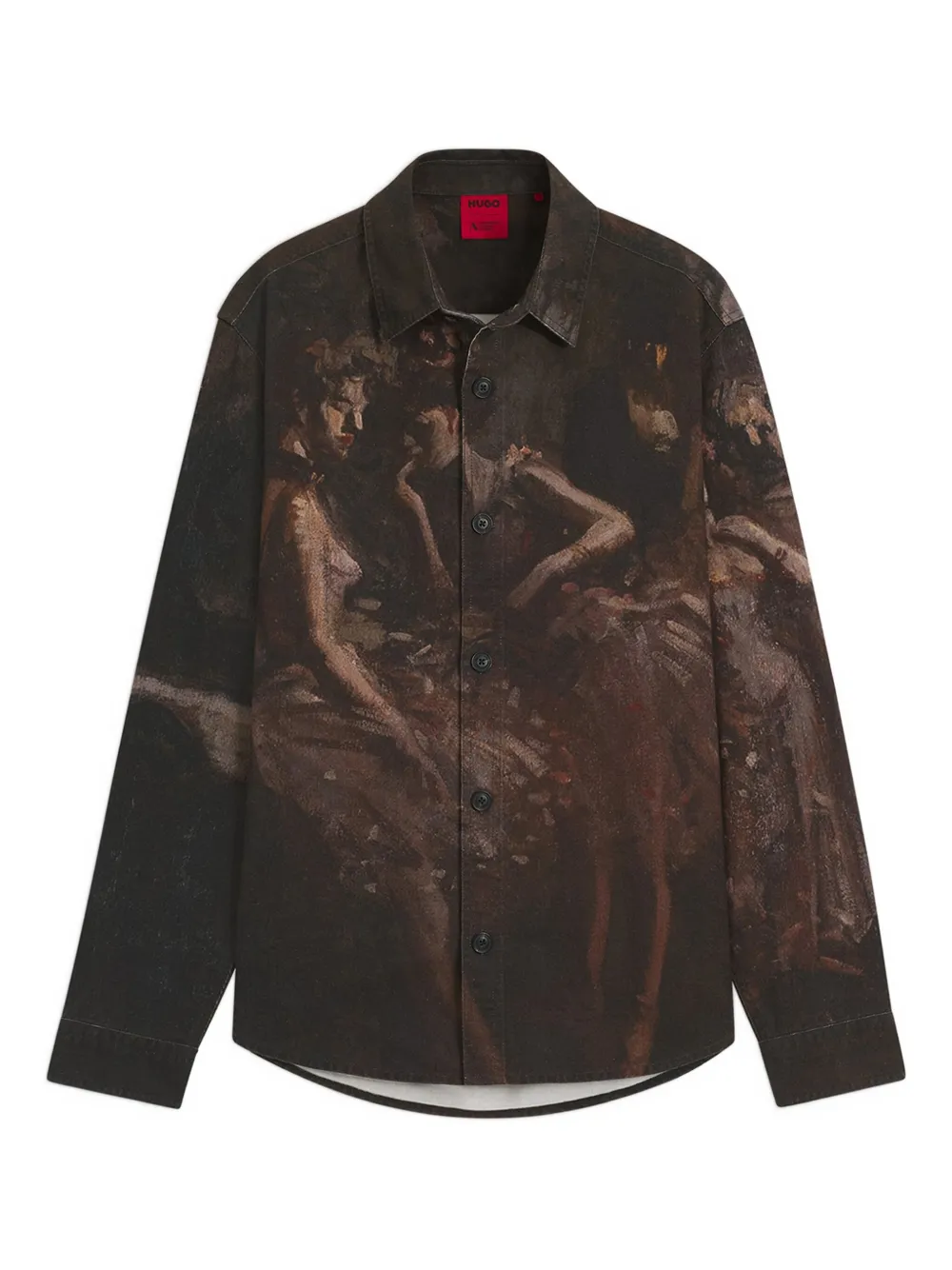HUGO sobrecamisa con estampado gráfico | marrón | Image 1
