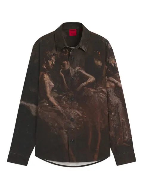 HUGO graphic-print shirt jacket