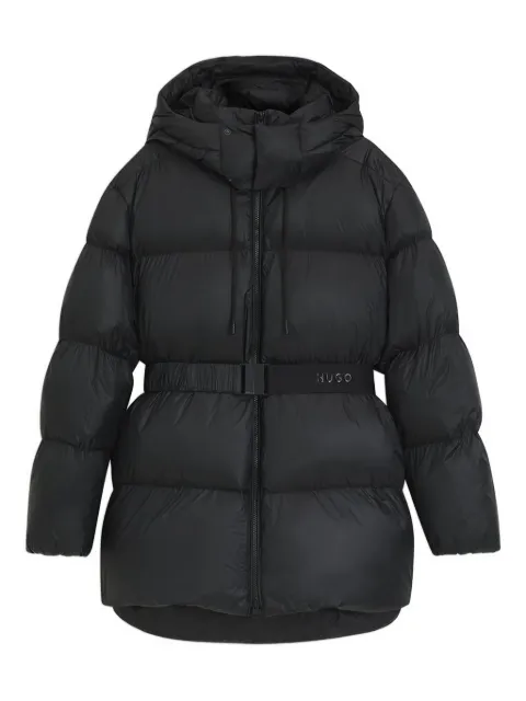 HUGO hooded belted coat