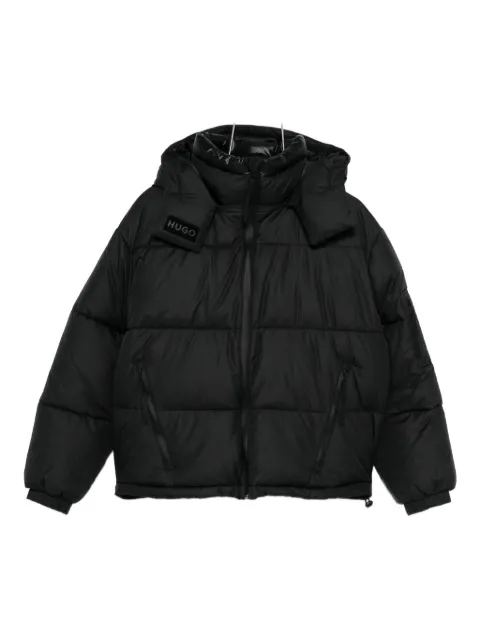 HUGO detachable-hood puffer jacket