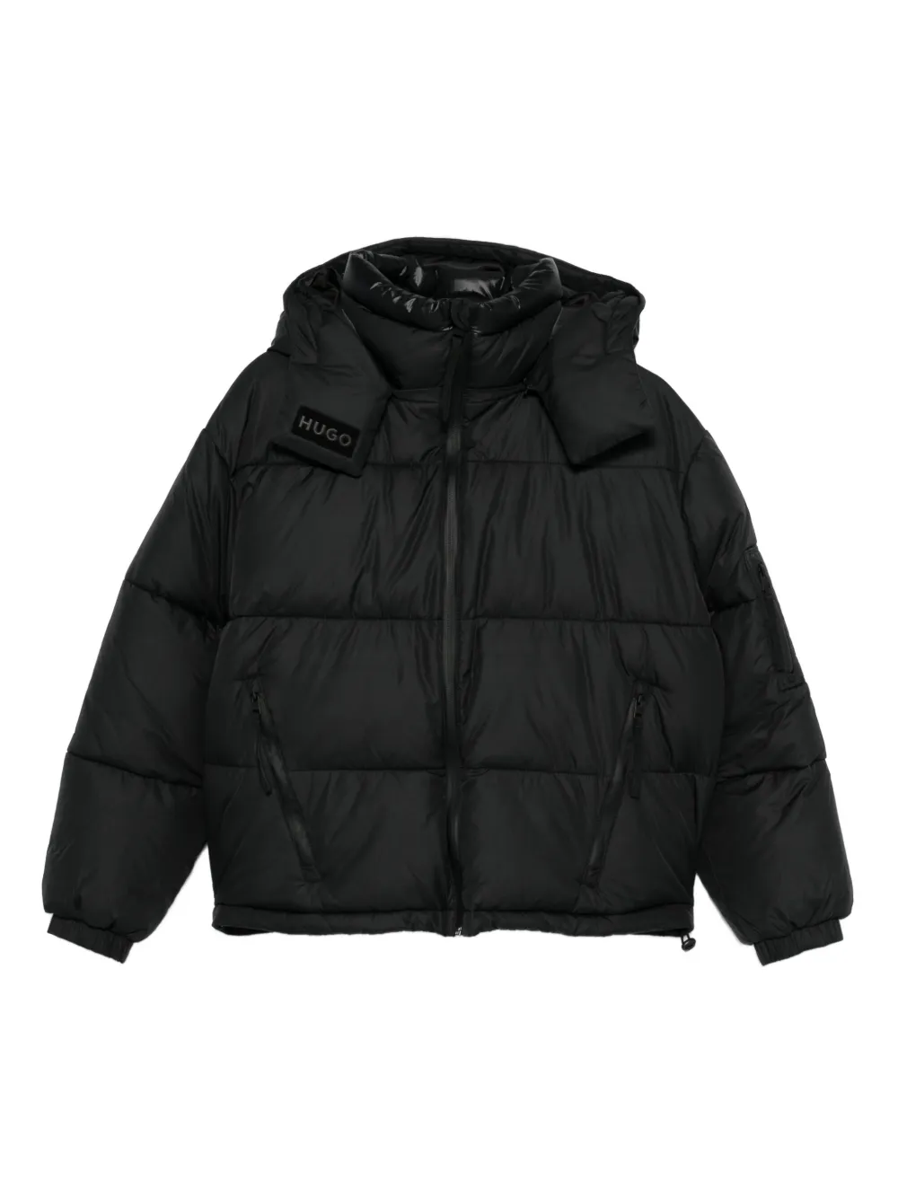 HUGO detachable-hood puffer jacket | Black | Image 1