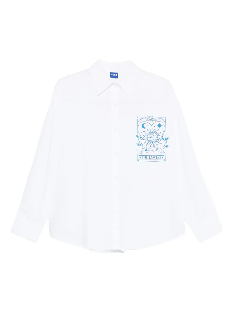 HUGO sun-print long-sleeves shirt | White | Image 1