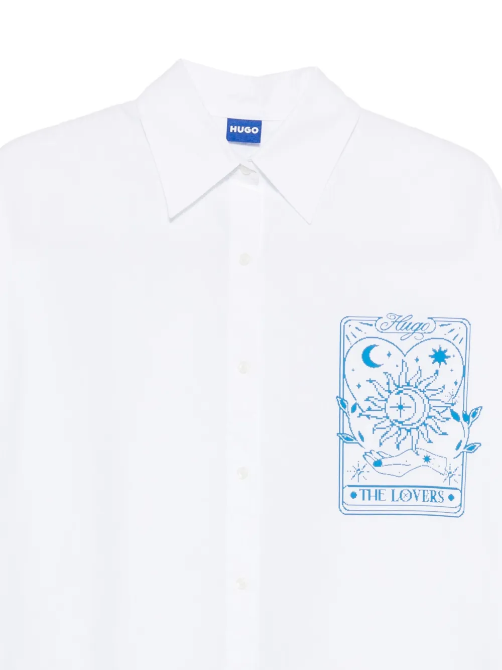 HUGO Blouse met zon-print en lange mouwen Wit