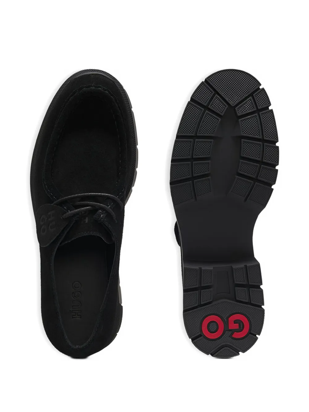 HUGO Derby schoenen met plateauzool Zwart