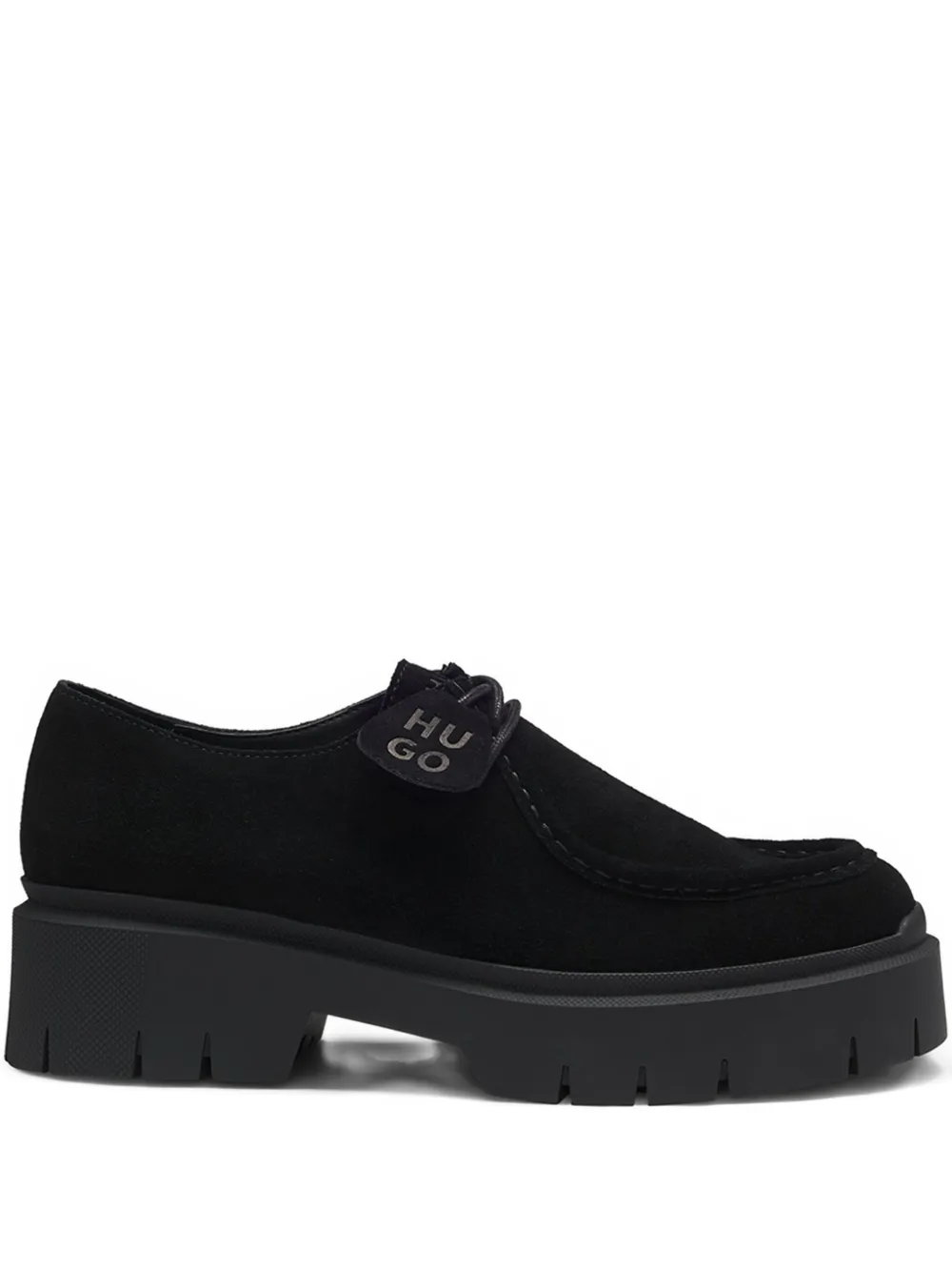 Hugo Boss Platform Derby Shoes In Black