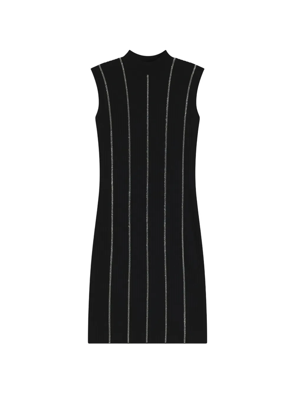 HUGO rhinestone embellished ribbed mini dress - Schwarz