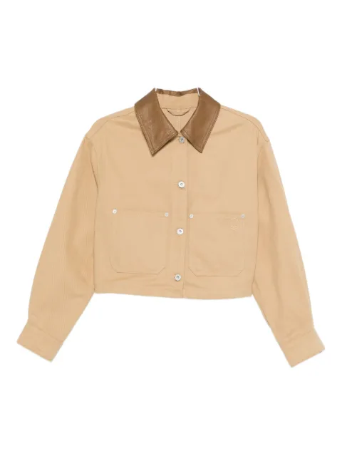HUGO contrasting-collar cropped jacket