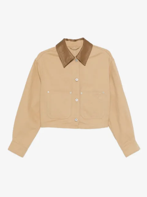 HUGO contrasting-collar cropped jacket