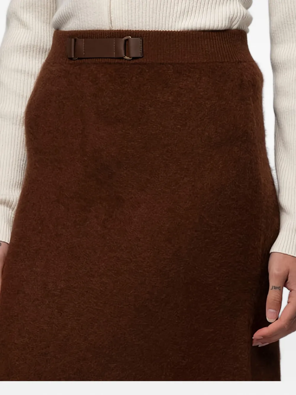 Max Et Moi Joy Midi Skirt In Brown