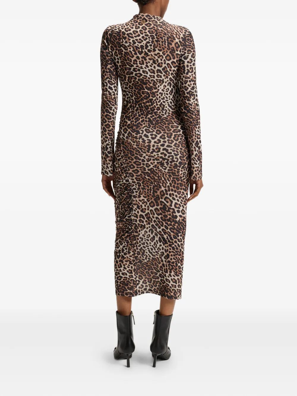 Hugo Boss Leopard-print Midi Dress In Animal Print