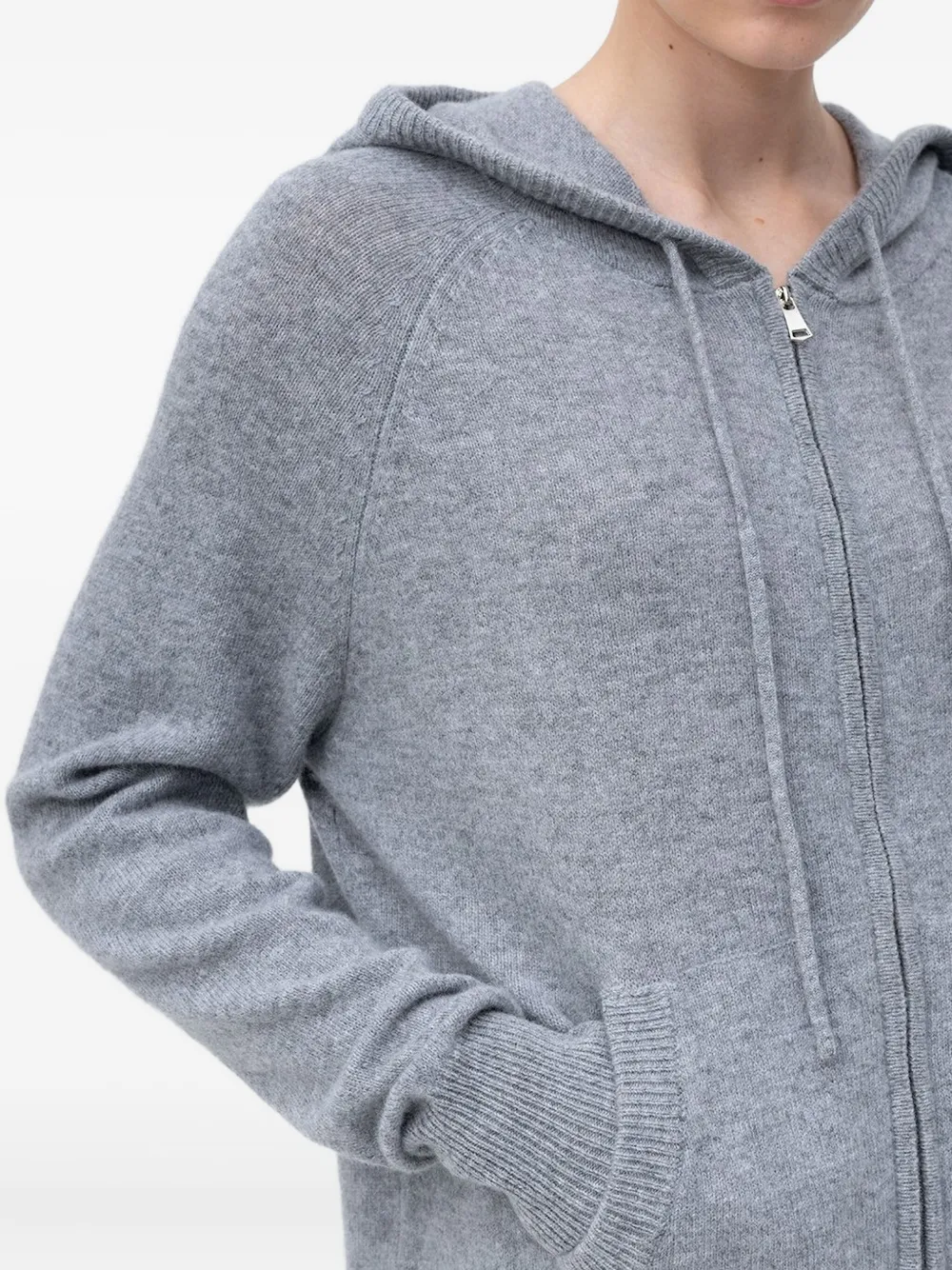 Max Et Moi Zip-up Hoodie In Gray