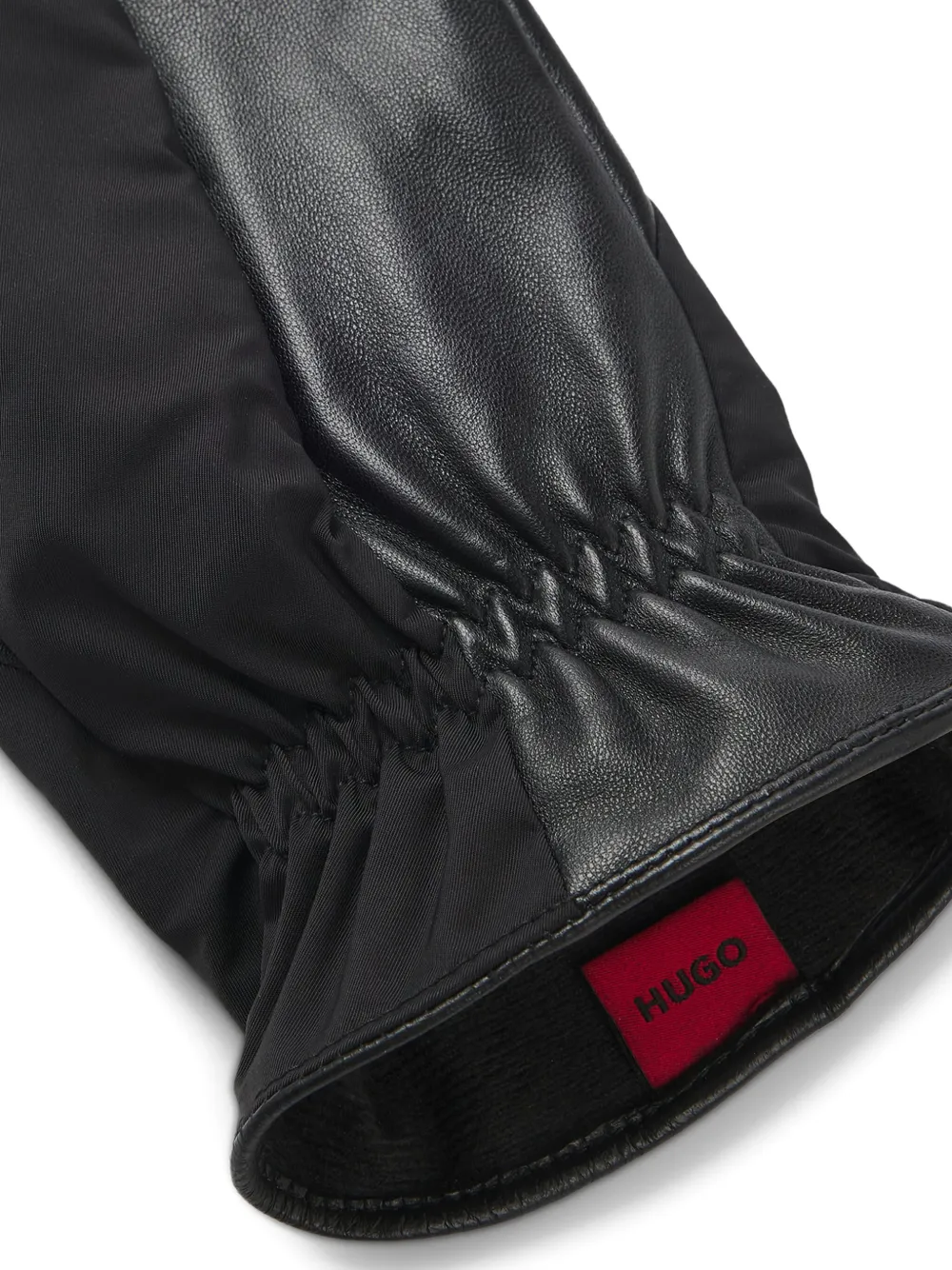 HUGO Handschoenen met leren vlak Zwart