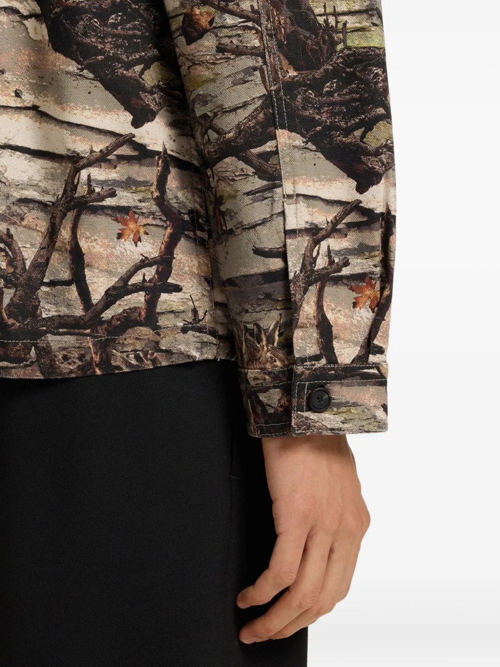 HUGO Jack met knopen en patroon Bruin