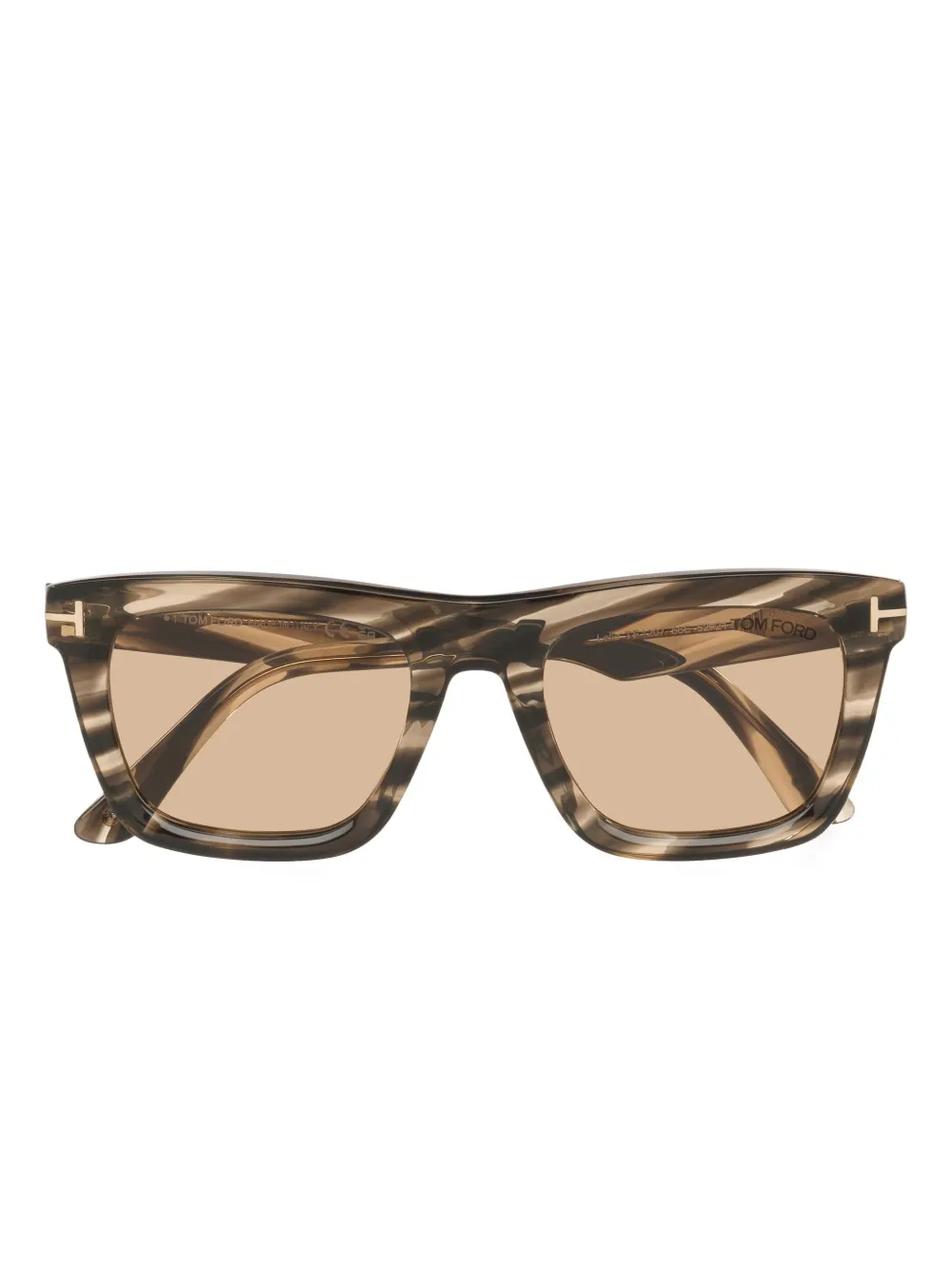 TOM FORD Eyewear Zonnebril met vierkant metalen montuur Groen