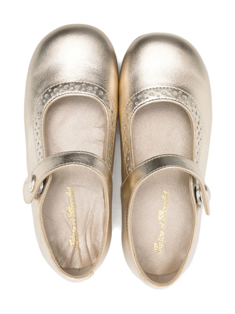 Tartine Et Chocolat Ballerina's met geperforeerd detail Goud