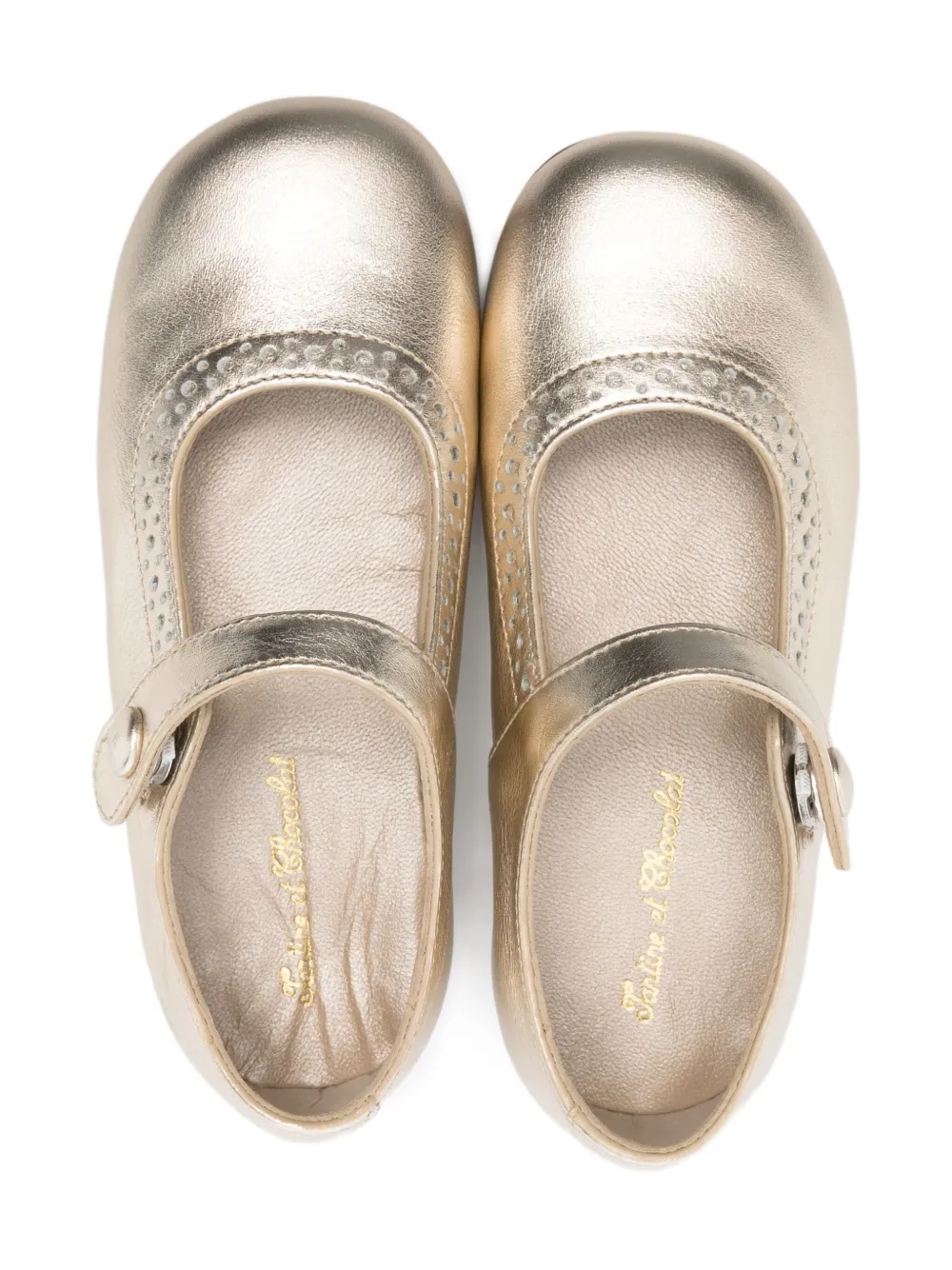 Tartine Et Chocolat Ballerina's met geperforeerd detail Goud