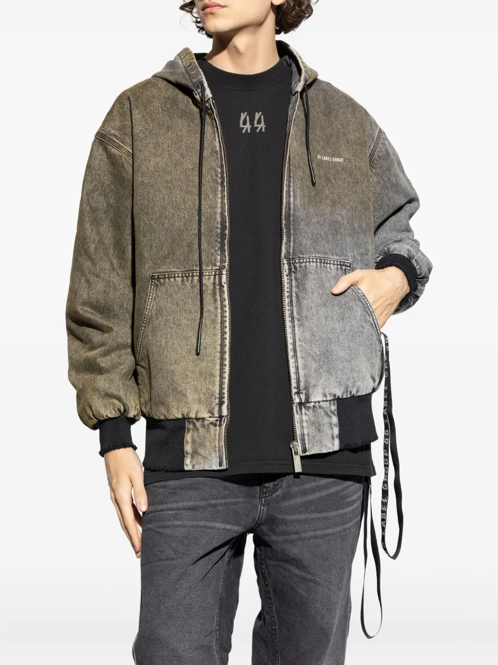 44 Label Group Zip-fastening Hooded Jacket In Gray
