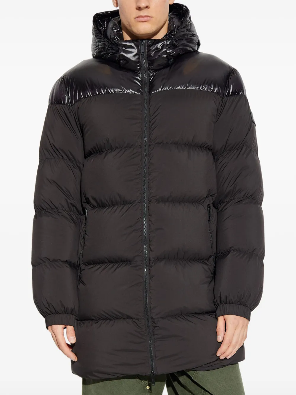 Add Gewatteerde jas met capuchon Zwart