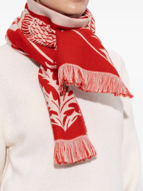 Burberry フリンジ スカーフ | レッド | FARFETCH JP
