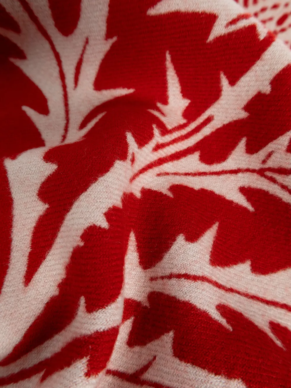 Burberry Sjaal met franje en botanisch patroon Rood