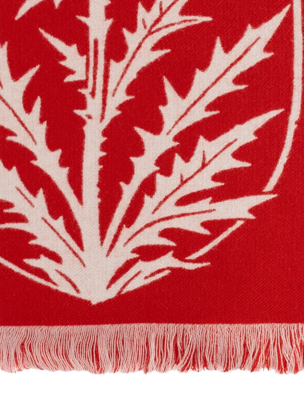 Burberry Sjaal met franje en botanisch patroon Rood