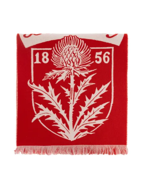 Burberry botanical-motif fringed scarf