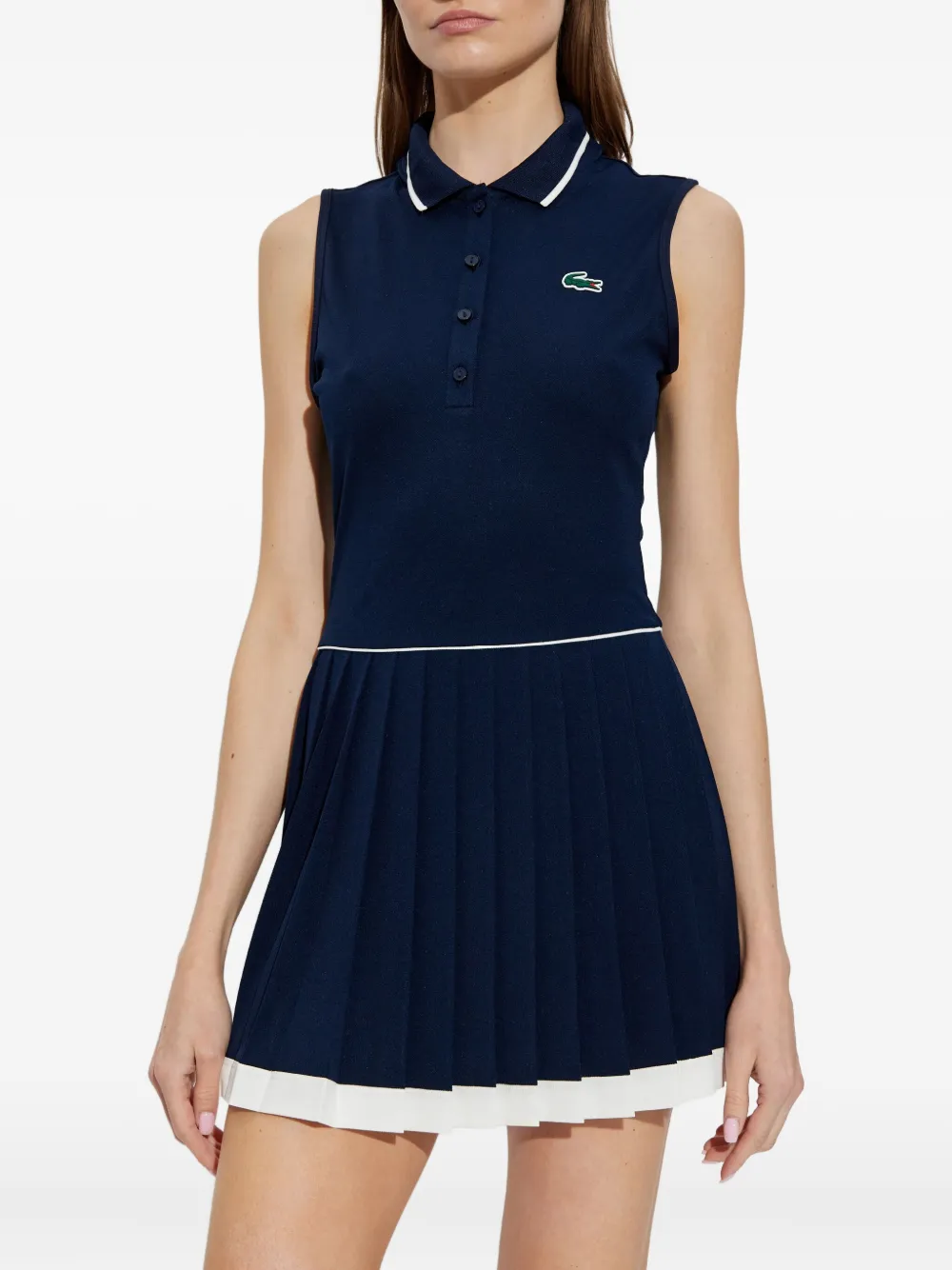 Lacoste Mouwloze mini-jurk met geborduurd logo Blauw