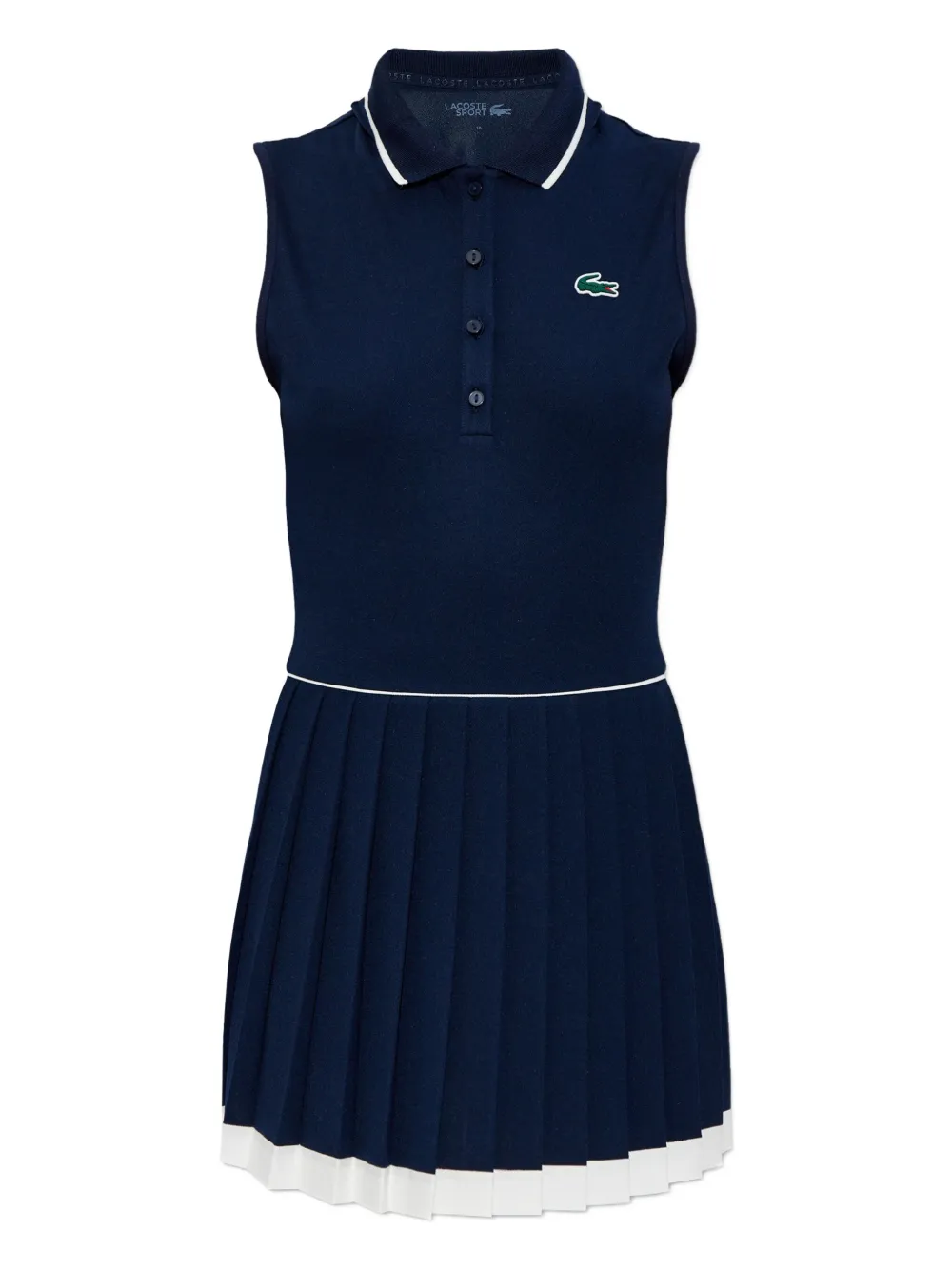 Lacoste logo-embroidery sleeveless mini dress - Blu