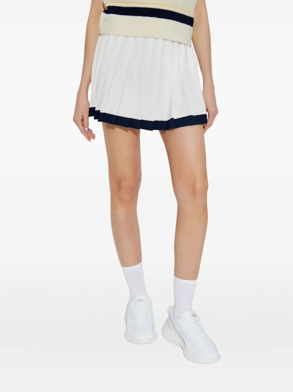 Lacoste Logo-detail Pleated Mini Skirt In White
