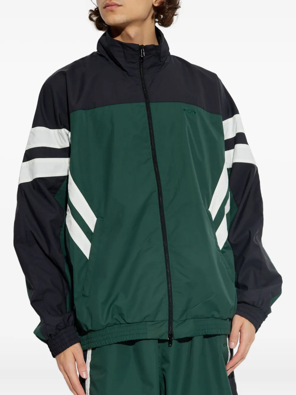 Vetements Stripe Detail Jacket In Green