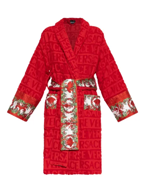Versace baroque-print belted robe