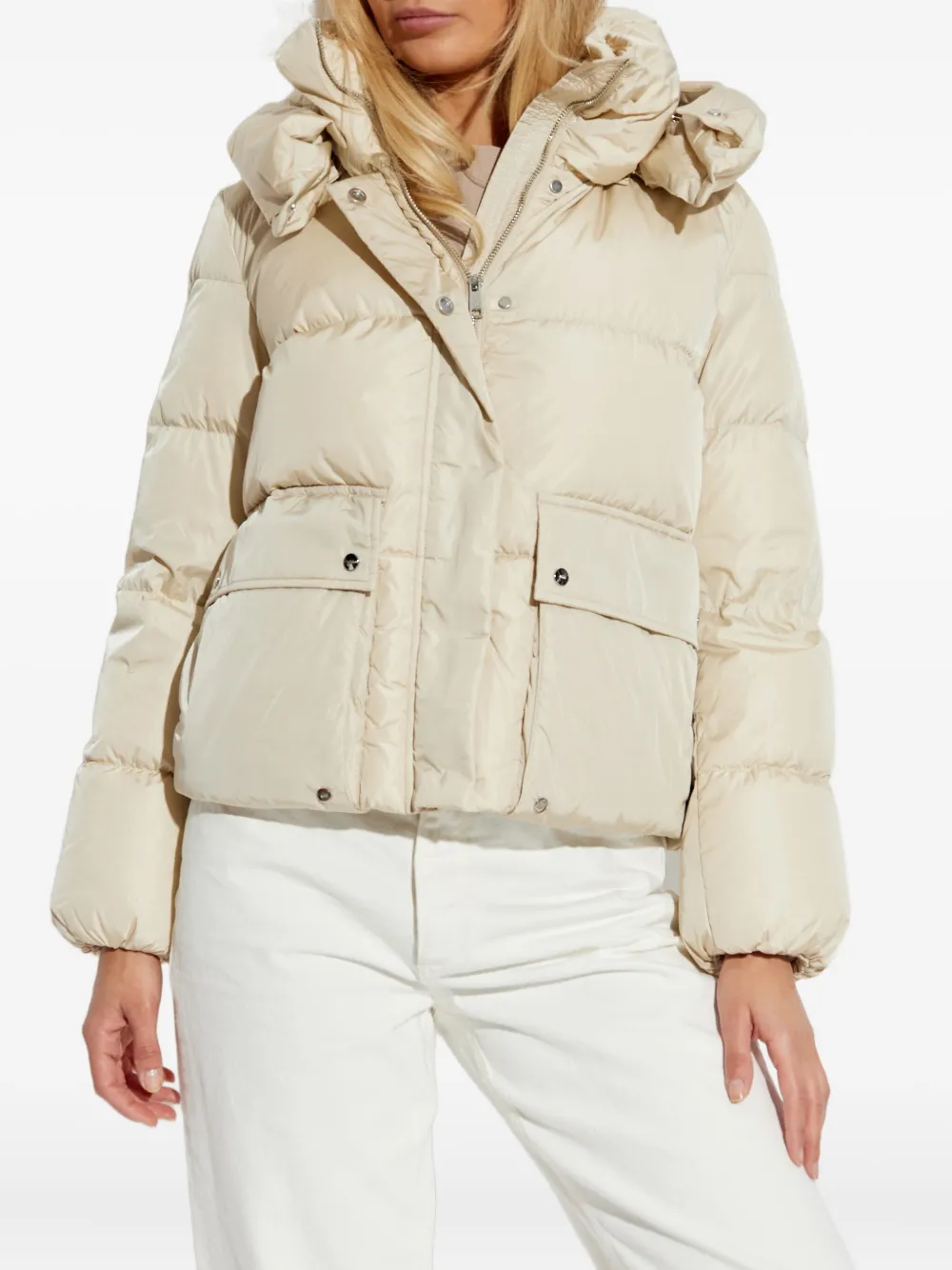 Add Hooded Puffer Jacket In Neutral