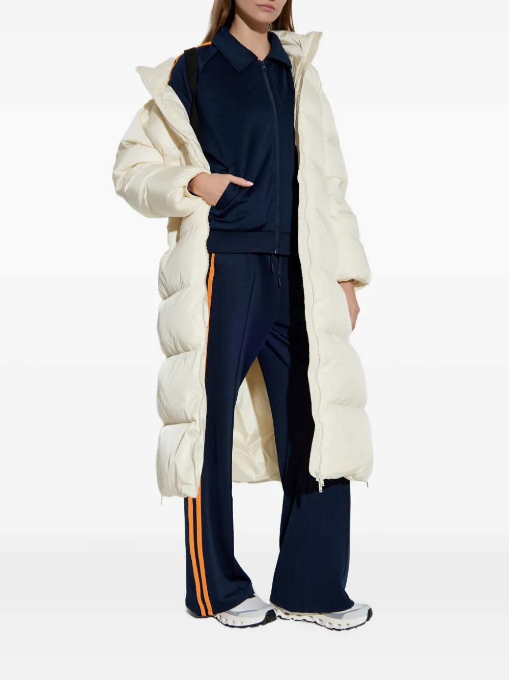 Add Zip-fastening Ped Coat In White