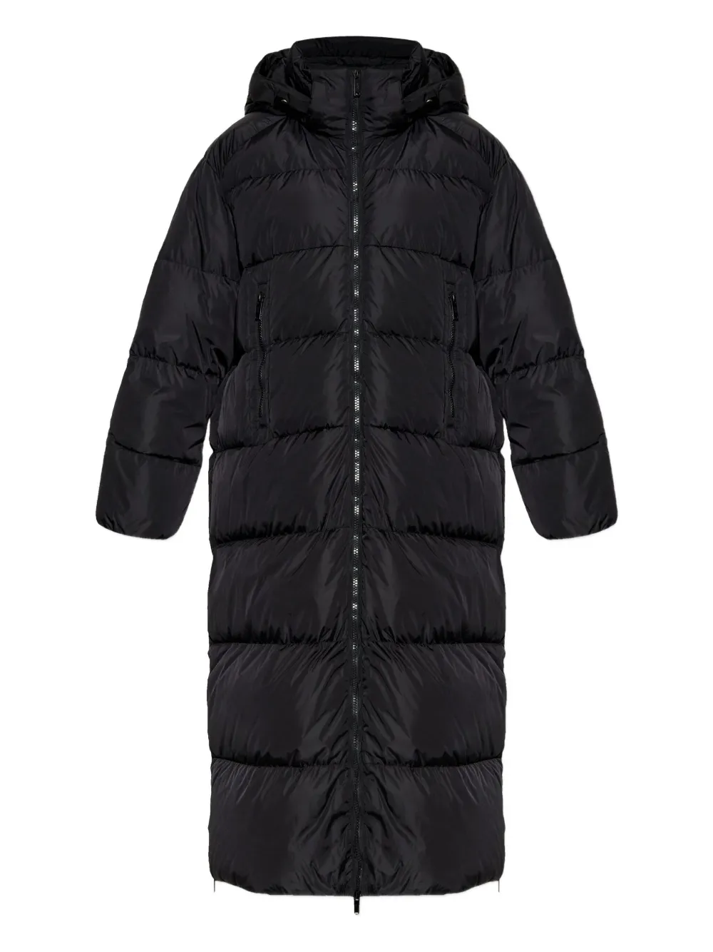 Add zip-fastening padded coat | Black | Image 1