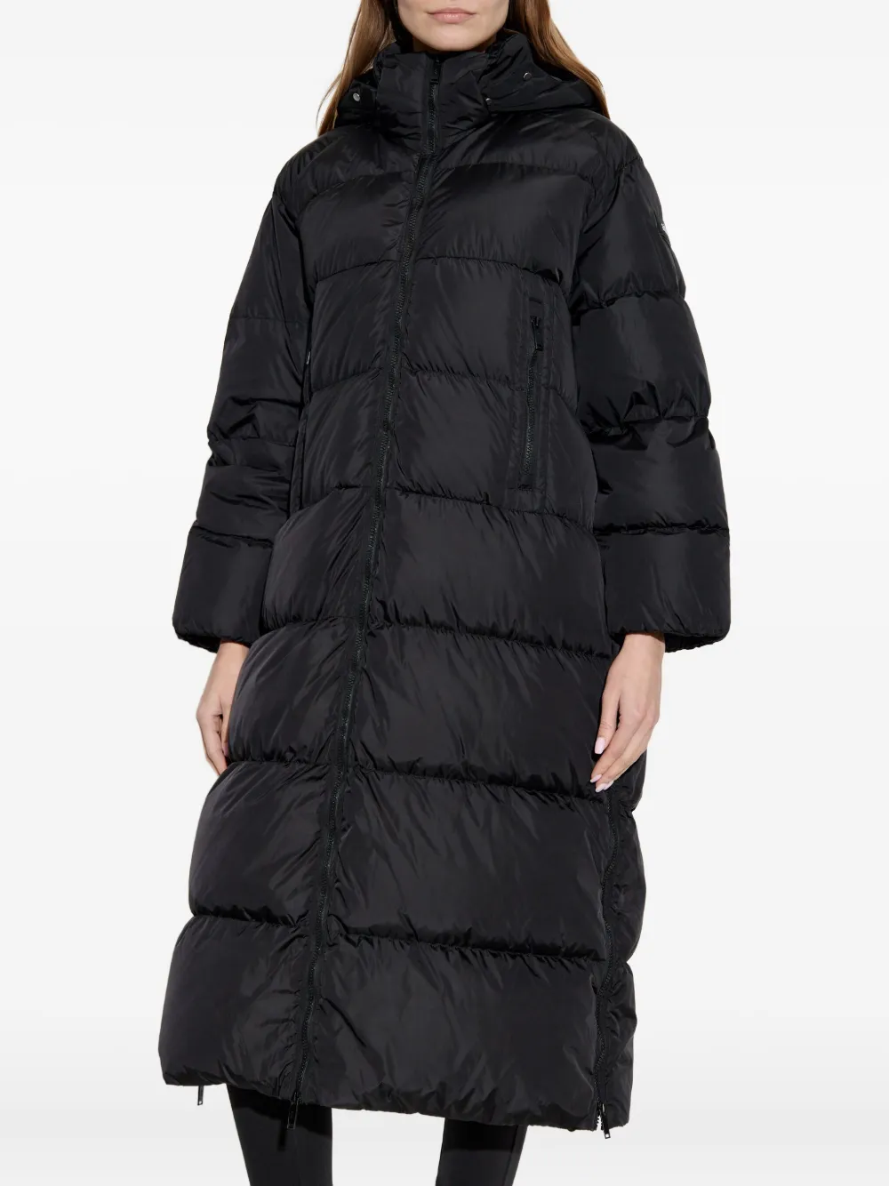 Add Zip-fastening Ped Coat In Black