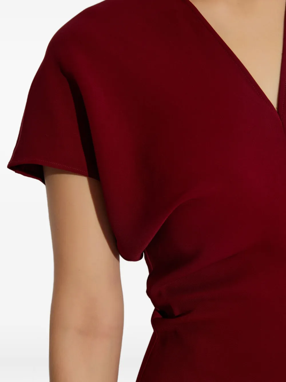 ANINE BING Zadig midi-jurk met V-hals Rood