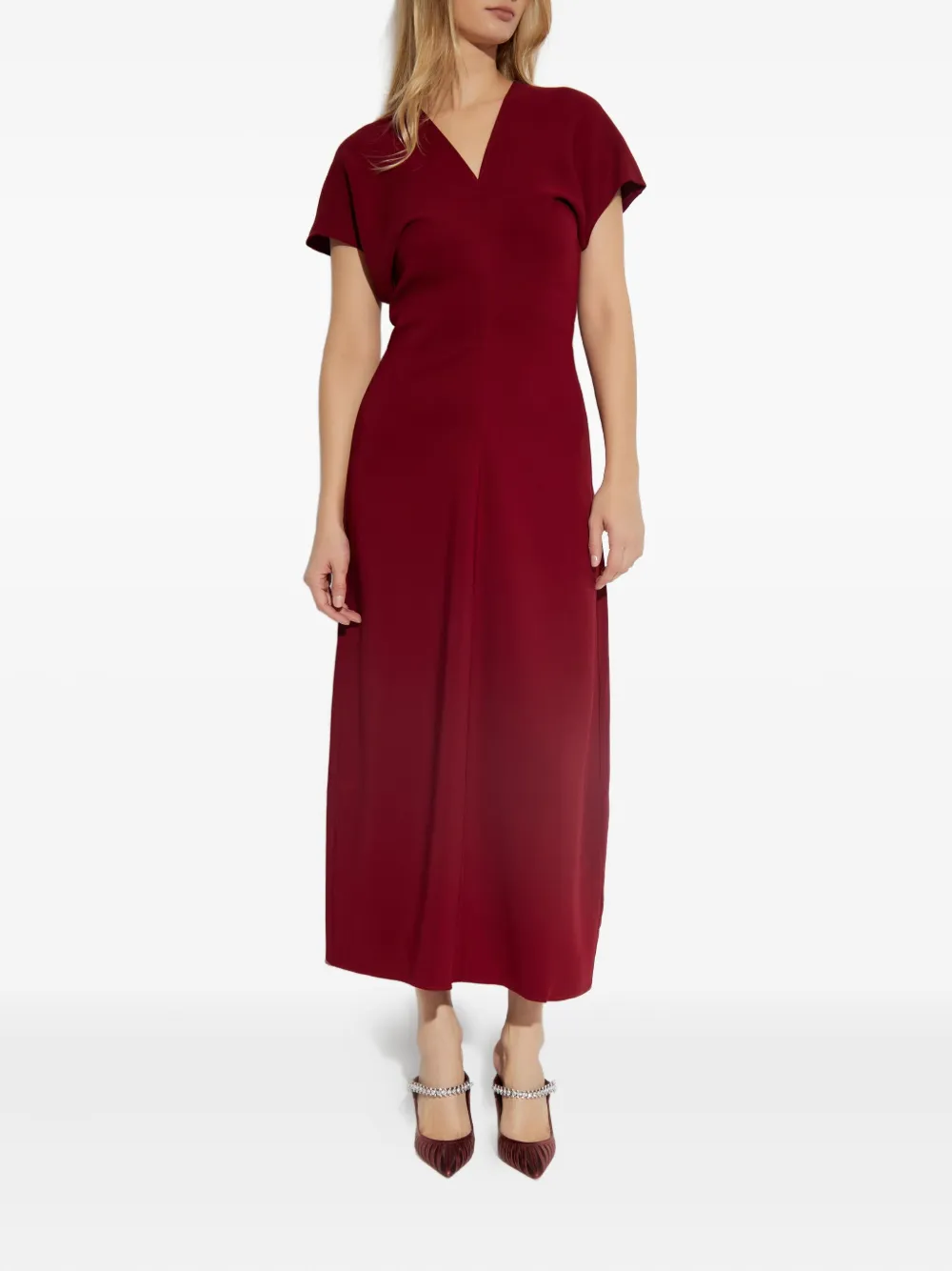 ANINE BING Zadig midi-jurk met V-hals - Rood
