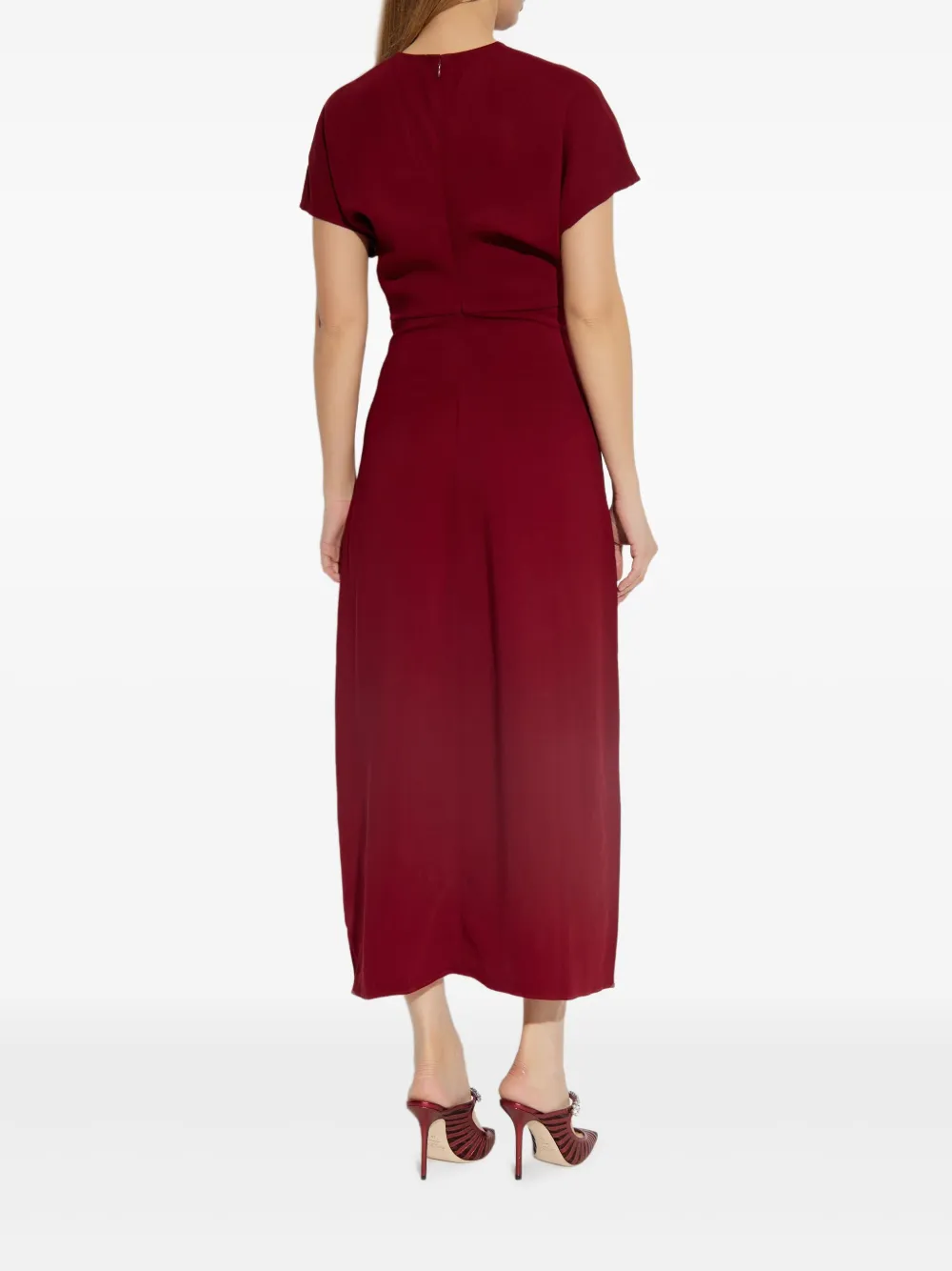 ANINE BING Zadig midi-jurk met V-hals Rood