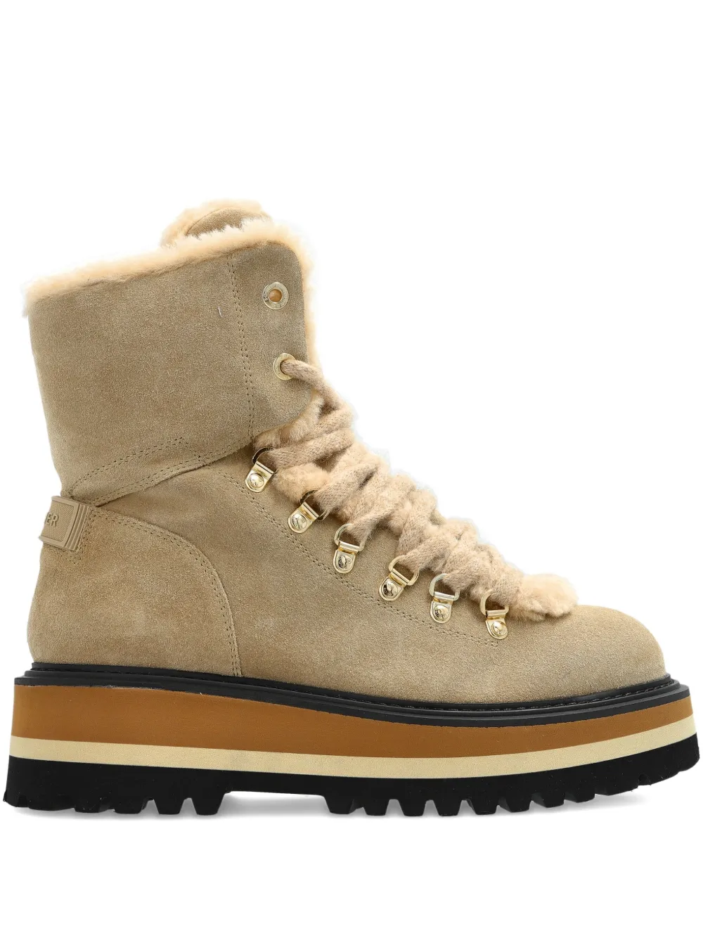 Bogner 40mm Suede Platform Boots In Gold