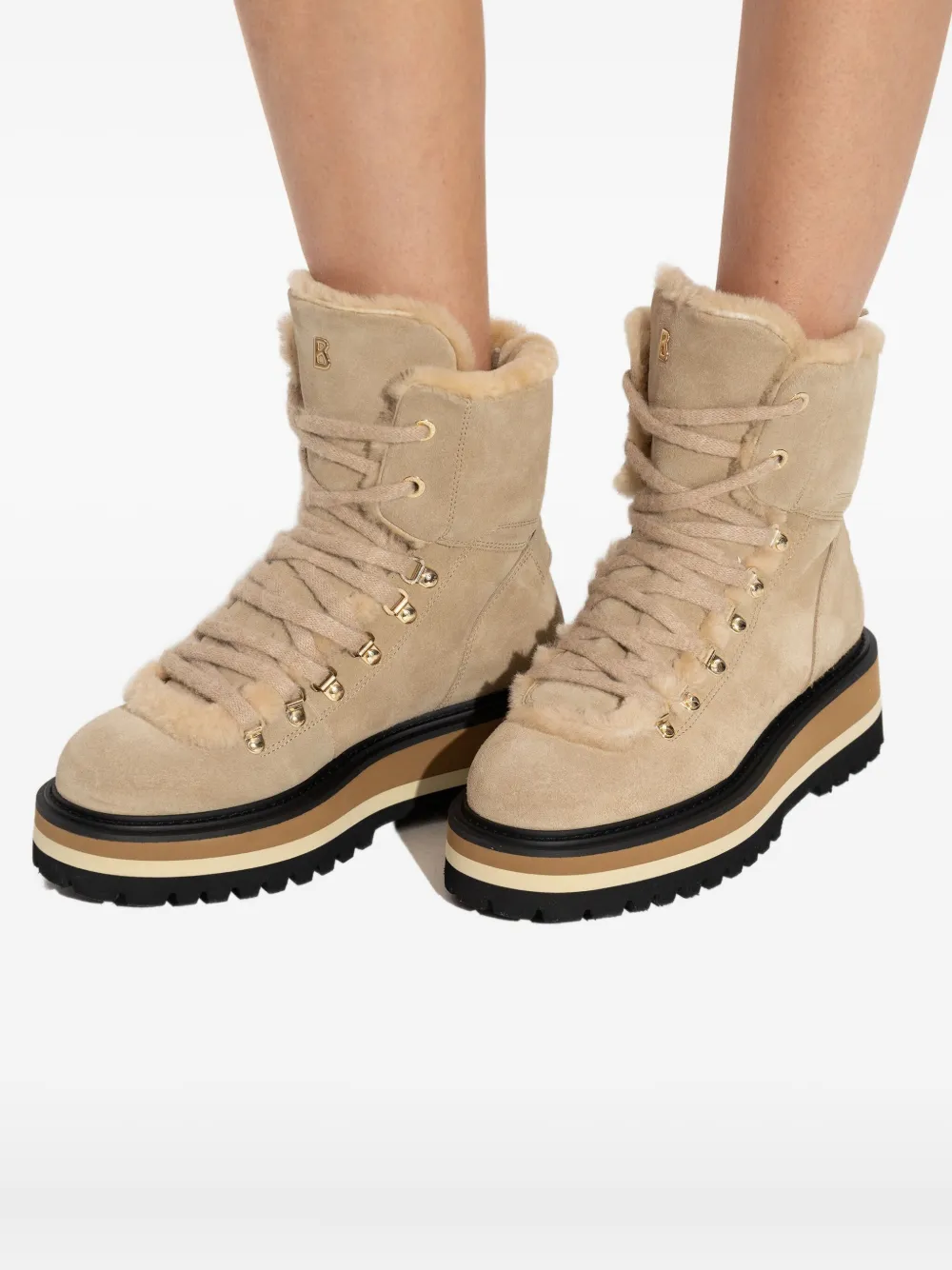 Bogner 40mm Suede Platform Boots In Gold