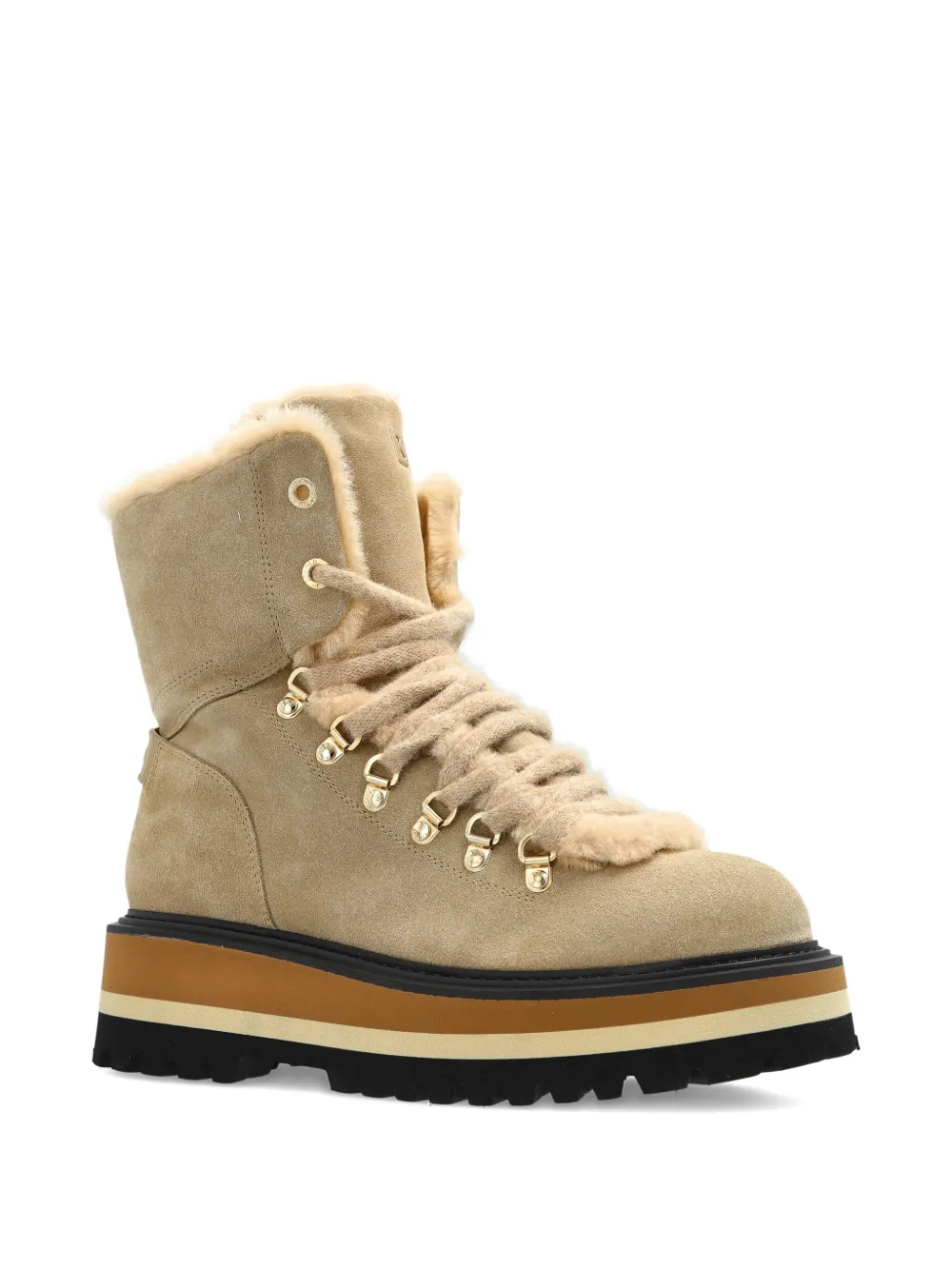 Bogner 40mm Suede Platform Boots In Gold