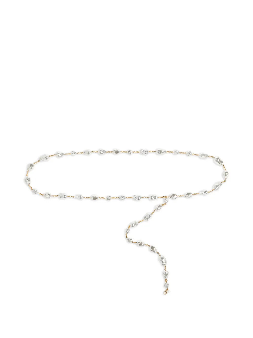 Cult Gaia Vana Faux-pearl Belt In Silver