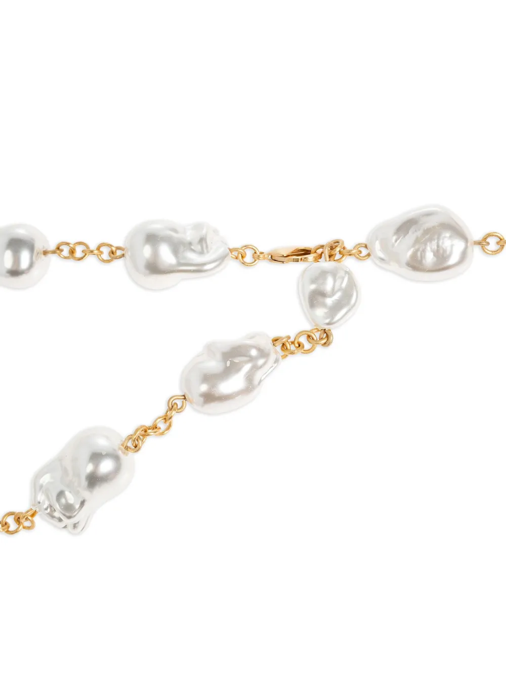 Cult Gaia Vana Faux-pearl Belt In Silver