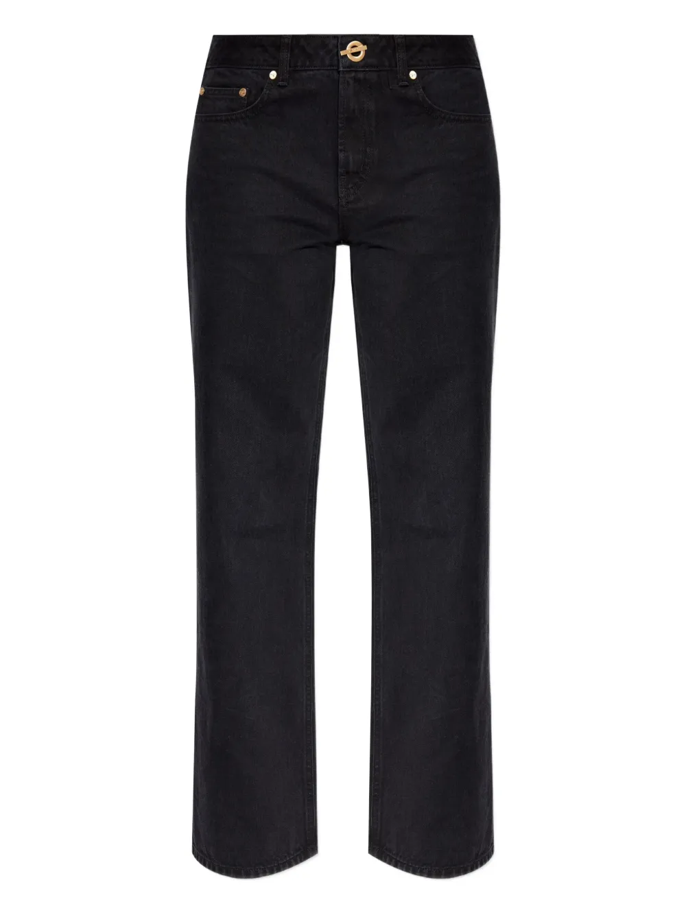 Cult Gaia Rosella Logo-plaque Jeans In Black